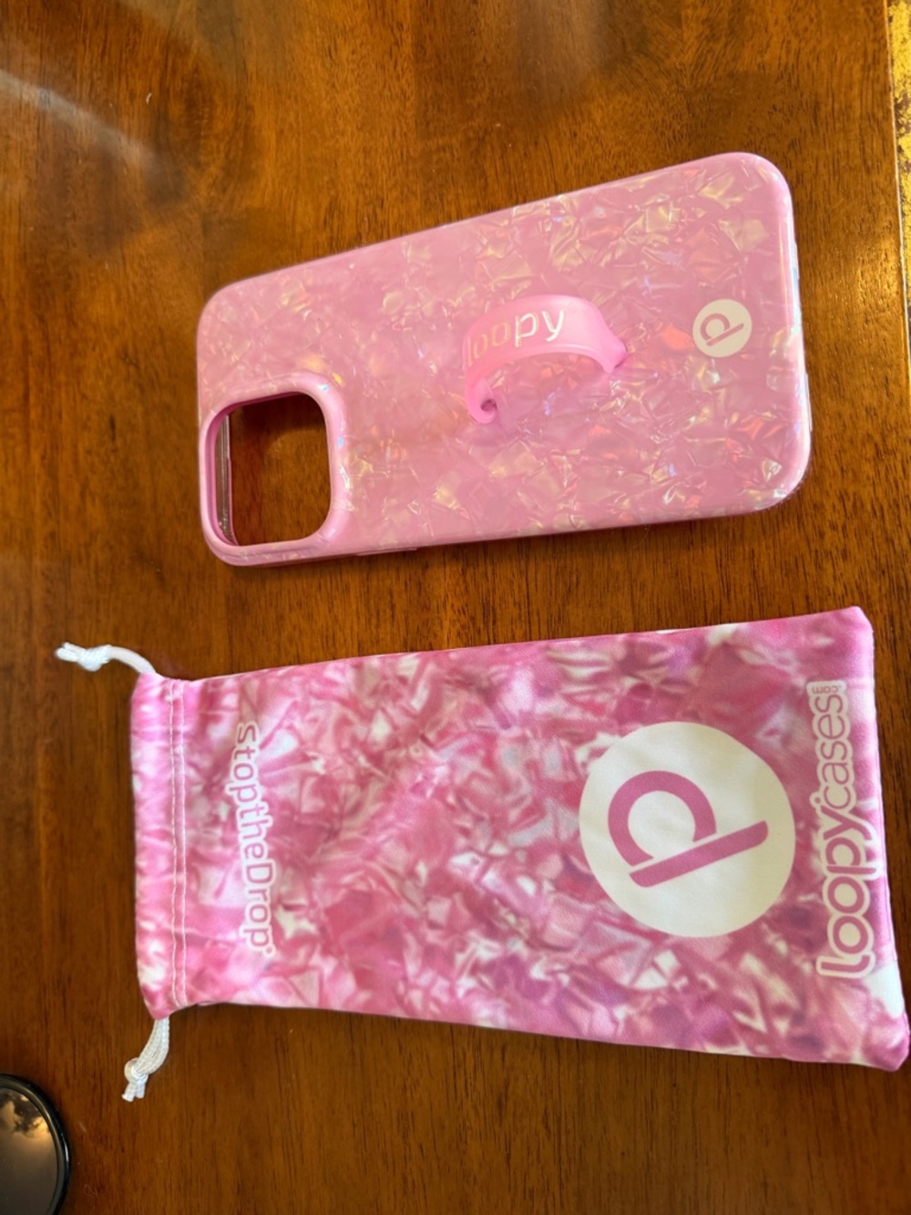 Loopy Case Pink Pearl Phone Case with Integrated Loop Strap
